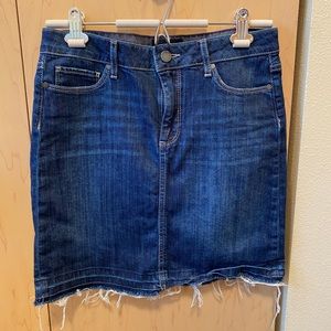 PAIGE denim jean skirt with raw hem